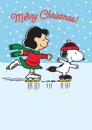 Snoopy Merry Christmas Ice Skating Card